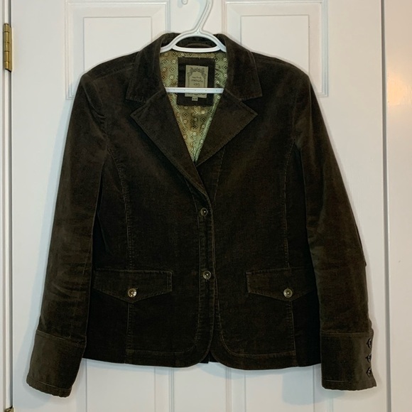 Vintage Lady Hathaway brown corduroy single breasted blazer women’s size medium - Picture 2 of 14
